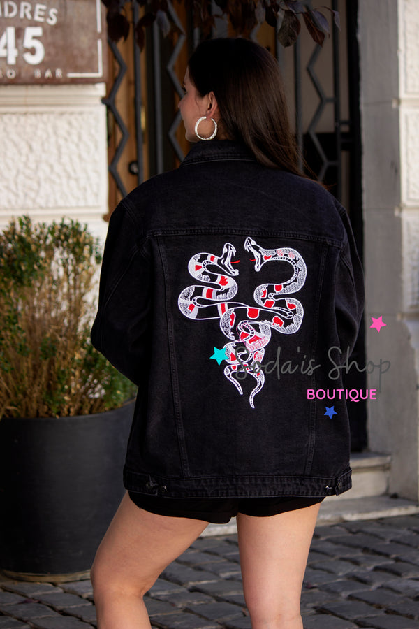 Chaqueta Denim Oversized Negro