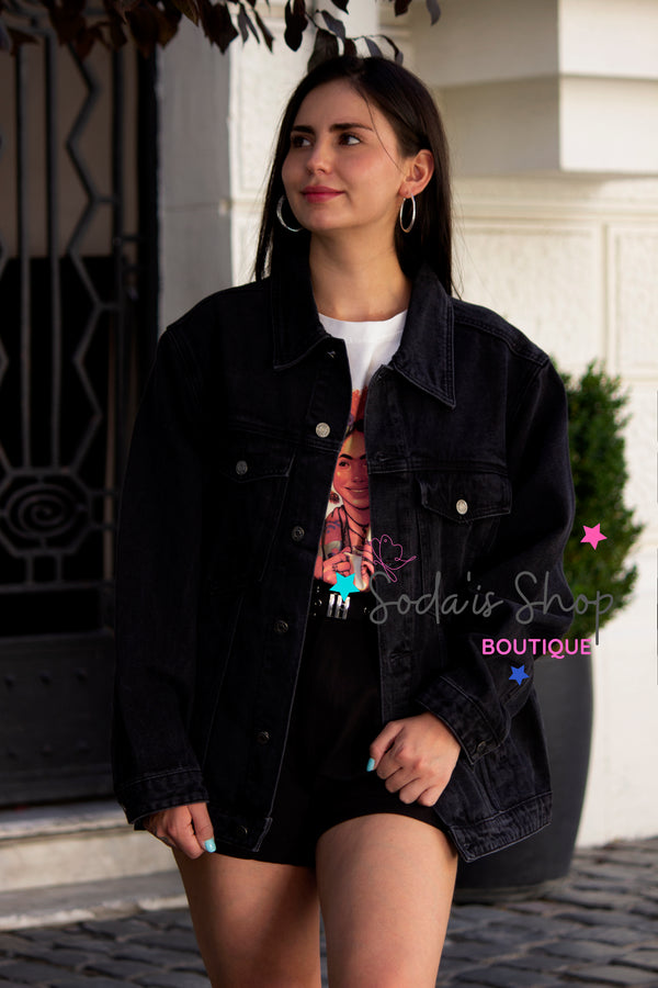 Chaqueta Denim Oversized Negro